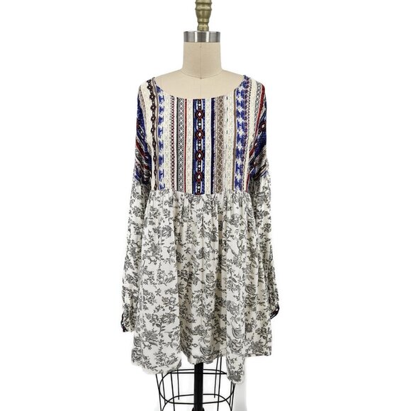 NWOT Sunday in Brooklyn Sweetbrier Tunic Womens L Rayon Floral Long Sleeve - Picture 1 of 5